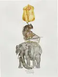 Huang Yongping, The Nightmare of George V, 2002, watercolour and pencil on paper