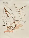 No Title (Whatever death means) by Raymond Pettibon, 1990, ink and watercolour on paper, sold Oct 2018