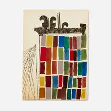 Ben Shahn, Patterson #1, 1953, linocut with hand-colored additions