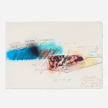 Michael Heizer, Dragged Mass, 1983, lithograph, screenprint and etching in colors