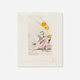Tábano (from the Les Caprices de Goya de Dalí portfolio) by Salvador Dalí, 1977, heliogravure over drypoint with hand-coloring on BFK Rives, sold May 2025
