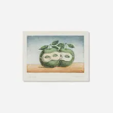 René Magritte, Le prêtre marié (from the Signe de Survie au Temps d'Amour portfolio), 1968, etching in colors on Rives BFK