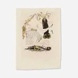 A la Mémoire de Zulma (from the Les Amours Jaunes portfolio) by Salvador Dalí, 1974, etching and hand-embellished gold flake on Japan paper, sold May 2025