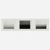 Hiroshi Sugimoto, Sea of Japan; Ionian Sea; Atlantic Ocean (three works from the Time Exposed series), offset lithograph on Mitsubishi Real Art Both Sides and mounted to Peach Kent