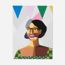 Derrick Adams, Party Guest 2 (from the We Came to Party and Plan series), 2021, mixed media collage