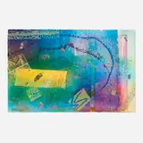 Sam Gilliam, Phelp's #4, 2015, monotype with hand-coloring and collage on handmade paper on canvas