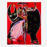 Domingo Zapata, Bull y Me, 2015, acrylic on canvas