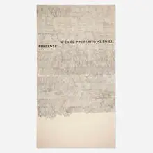 Luis Hernández Mellizo, Ni el Pretérito, ni el Presente (from Un pueblo (fragmentos de un discurso político)), 2009, crayon rubbing on fabric
