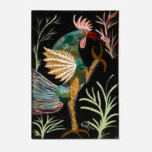 Francisco 'Chico' da Silva, Rooster, 1978, gouache and tempera on canvas