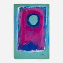 Rex Ashlock, Untitled Blue Moon, 1963, gouache on paper
