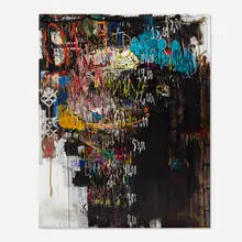 Despina Stokou, Ruin Art (rose), 2013, oil, marker, charcoal, pastel, chalk and collage on canvas