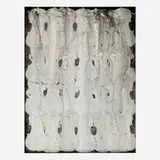 Arman, Untitled, 1987, India ink, cotton fibers and acrylic resin on papier-mâché mounted to board