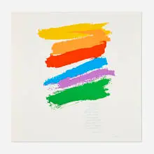 promise by Corita Kent, 1978, screenprint in colors, sold Dec 2025
