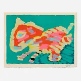 Karel Appel, Luminous Cat (from the Cats portfolio), 1978, lithograph in colors