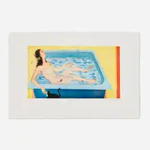 Sarah McEneaney, Beneficial Bath, 2002, etching with drypoint in colors