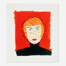 Maira Kalman, Woman with Face Net, digital ink on rag paper
