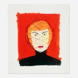 Maira Kalman, Woman with Face Net, digital ink on rag paper