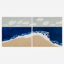 Richard Kemble, The Ever Changing Sea (diptych), 1985, woodcut in colors