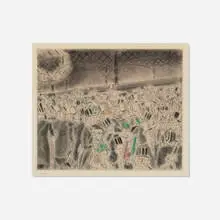 Chas Laborde, The Departure for Epsom (from the Rues et Visages de Londres portfolio), c. 1930, etching with hand-coloring