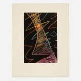 Man Ray, On the Moon, 1967, etching and aquatint in colors on Lana