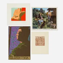 Jack Beal, Four works, screenprint in colors; offset lithograph in colors; lithograph in colors; linocut