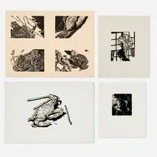 Jack Beal, Four works, lithograph; linocut