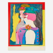 Richard Lindner, Out of Towners (from the Fun City portfolio), 1971, lithograph and collotype in colors on Arches