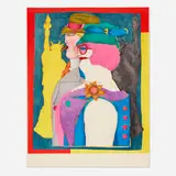 Richard Lindner, Out of Towners (from the Fun City portfolio), 1971, lithograph and collotype in colors on Arches