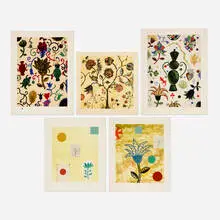 Dan Rizzie, Five works, 1998, lithograph in colors with collage elements