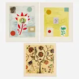 Dan Rizzie, Three works, 1998, lithograph in colors; lithograph in colors with collage elements