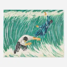 Richard Bosman, The Wave, 1987, woodcut in colors
