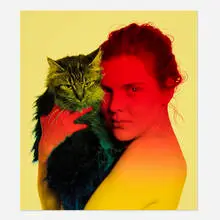 Golden Gaze by Jenny Morgan, 2017, screenprint in colors, sold Dec 2025