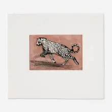 Nathan Oliveira, Little Leopard, 1998, drypoint in colors with spit bite aquatint on Somerset