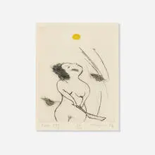 Mayumi Oda, Fried Egg, etching in colors