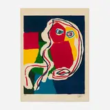 Karel Appel, L'hibou rouge, 1969, lithograph in colors