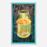 John E. Buck, The Deep End, 2000, woodcut in colors with chine-collé on Thai mulberry paper