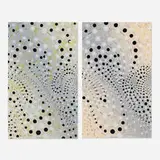 Barbara Takenaga, Switchback (State II) (diptych), 2011, lithograph in colors with pearlescent powder