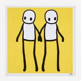 Stik, Holding Hands (Yellow), 2020, offset lithograph in colors