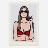 Julian Opie, Ruth Smoking 4 (from the Twenty-Six Portraits series), 2005, screenprint in colors