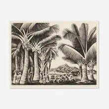 Howard Cook, Coconut Grove (Coconut Palms), 1932, etching