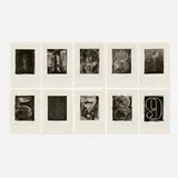 Jasper Johns, 0 Through 9 sample portfolio, 1968, offset lithograph in colors