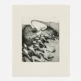 Inka Essenhigh, War, 2004, aquatint and spit bite etching with drypoint on Magnani