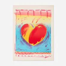 Hearts II by Peter Max, 1981, lithograph in colors, sold Dec 2025