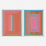 Richard Anuszkiewicz, Sequential VI; Sequential VII (two works from the Sequential portfolio), 1972, screenprint in colors