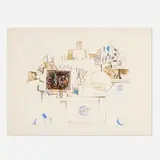 Saul Steinberg, Braque (from the Six Drawing Tables portfolio), 1970, lithograph in colors with collage