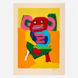 Karel Appel, Mouse on a Table, 1971, lithograph in colors