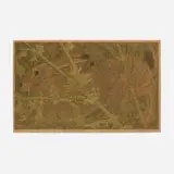 Janet Elizabeth Turner, Frightened Jack Rabbit Hiding, 1968, embossed linocut and screenprint in colors