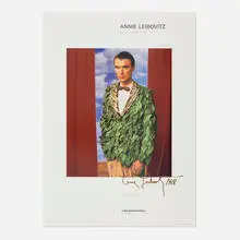 David Byrne exhibition poster by Annie Leibovitz, 1987, photolithograph in colors, sold Nov 2025