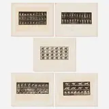 Eadweard Muybridge, Plate 180; Plate 325; Plate 458; Plate 707; Plate 748 (five works from the Animal Locomotion series), 1887, vintage collotype