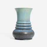 Futura Elephant Leg vase, model 435-10 by Roseville Pottery, c. 1928, crystalline-glazed earthenware, sold Jan 2024